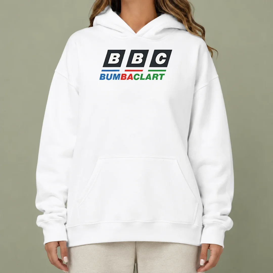 good-bbc-bumbaclart-hoodie Good BBC Bumbaclart Hoodie in charcoal gray with front pocket and adjustable drawstring hood