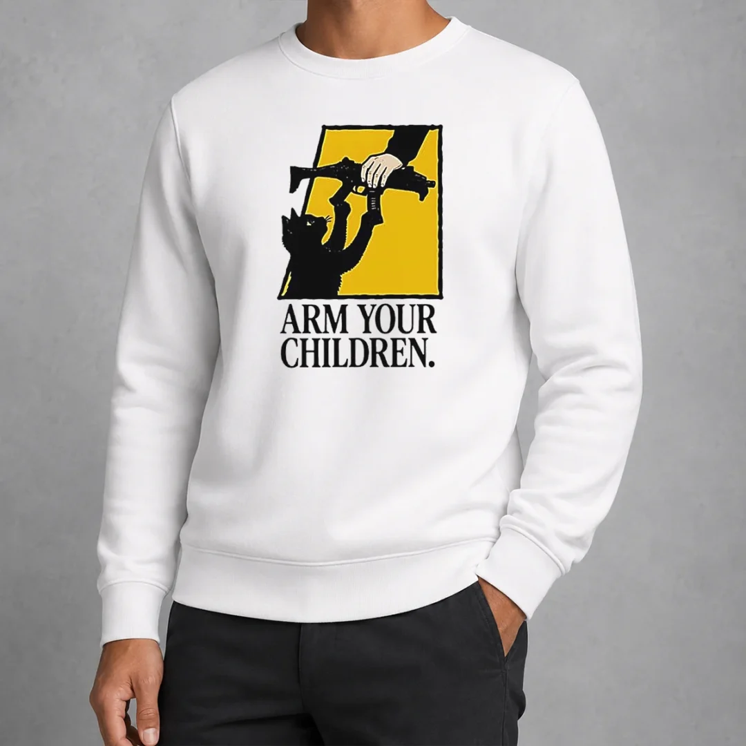 good-black-cat-holding-submachine-gun-and-hand-arm-your-children-sweater Good Black Cat Holding Submachine Gun And Hand Arm Your Children Sweater featuring a bold graphic on a cozy black pullover