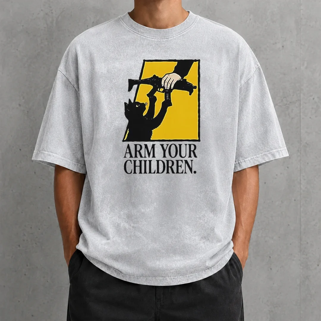 good-black-cat-holding-submachine-gun-and-hand-arm-your-children-washed-t-shirt Good Black Cat Holding Submachine Gun And Hand Arm Your Children Washed T-Shirt