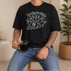 Good Bowling For Strike Line Art t shirt showing front view of a crew neck short sleeve cotton tee with graphic print