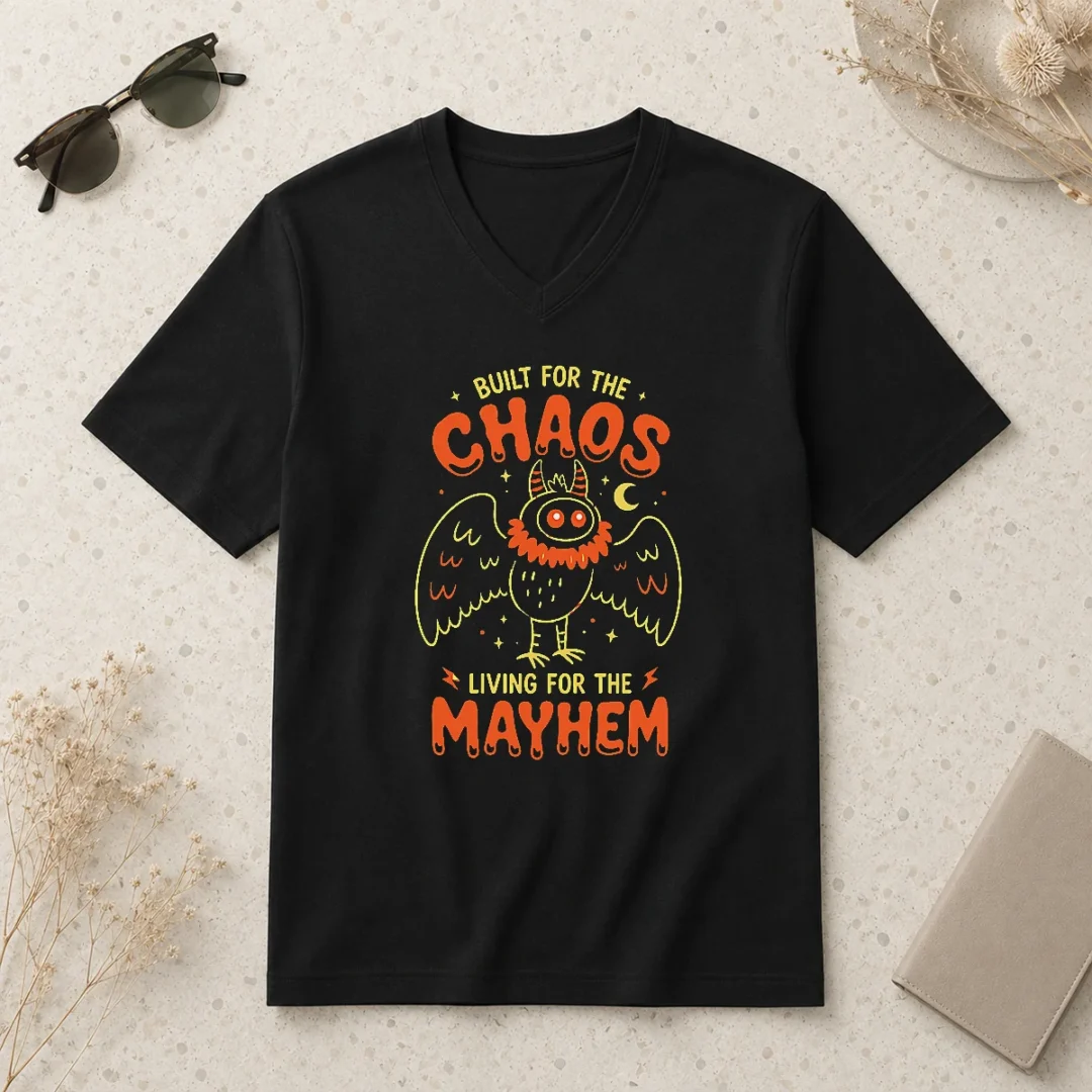 good-built-for-chaos-living-for-the-mayhem-v-neck-shirt Good Built For Chaos Living For The Mayhem Shirt - Image 2