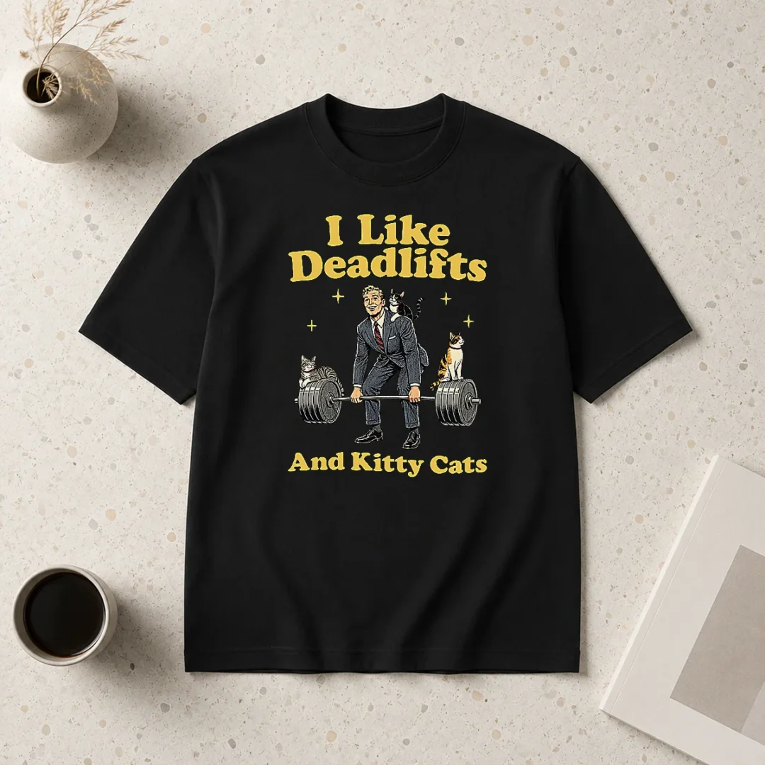 good-deadlifts-and-kitties-businessman-t-shirt-2 Good Deadlifts And Kitties Businessman