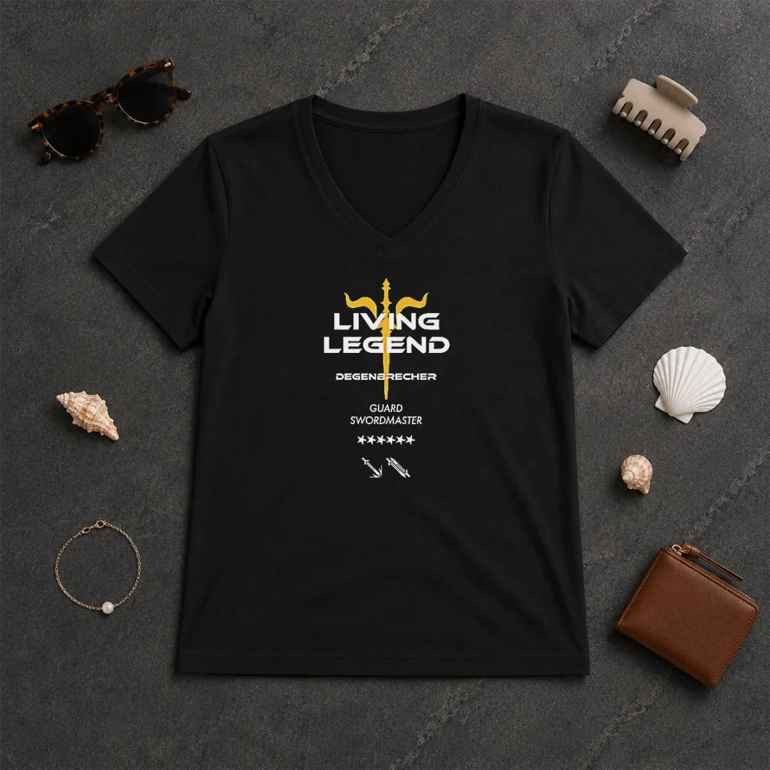 Good Degenbrecher Living Legend Guard Swordmaster V Neck Shirt Good Degenbrecher Living Legend Guard Swordmaster V-Neck Shirt