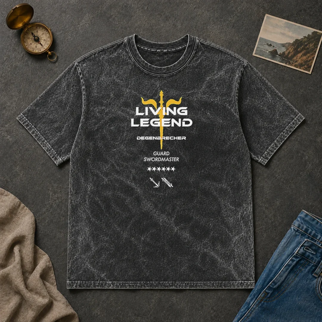 Good Degenbrecher Living Legend Guard Swordmaster Washed T Shirt Good Degenbrecher Living Legend Guard Swordmaster Washed T-Shirt