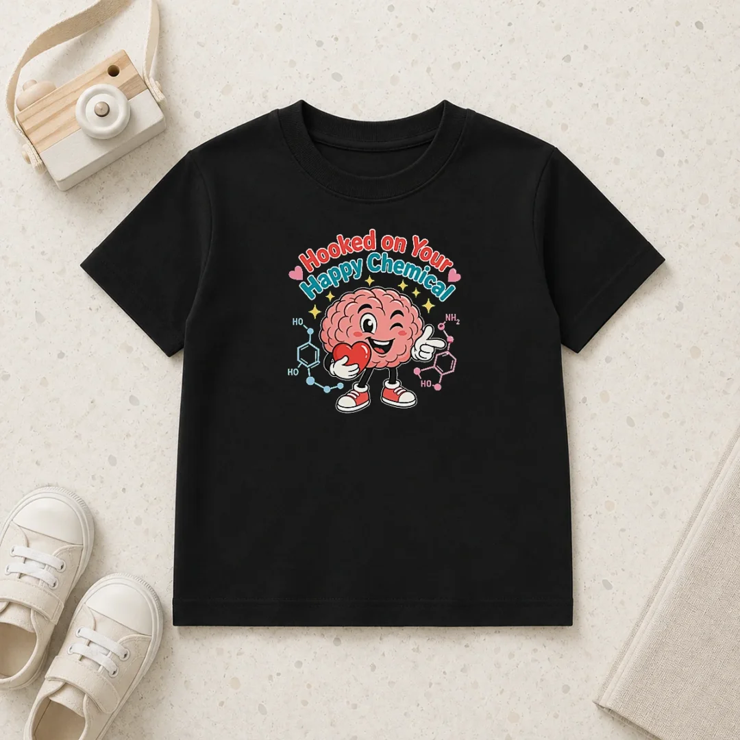 good-dopamine-love-brain-vector-for-couples-kids-t-shirt Good Dopamine Love Brain Vector For Couples Kids T-Shirt