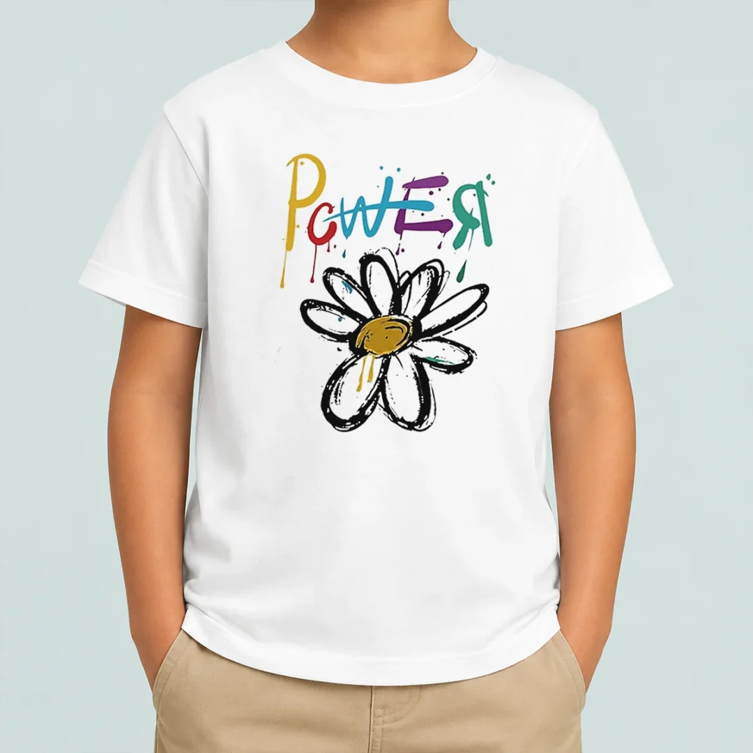 good-dragon-power-world-tour-flower-handraw-kids-t-shirt Good Dragon Power World Tour Flower Handraw kids t shirt featuring colorful dragon and floral artwork on a comfortable cotton tee