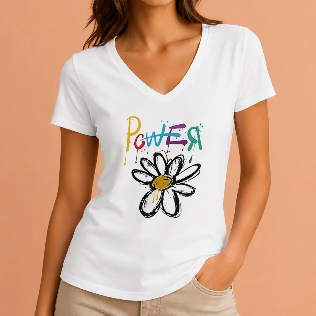 good-dragon-power-world-tour-flower-handraw-v-neck-shirt Good Dragon Power World Tour Flower Handraw V-Neck Shirt