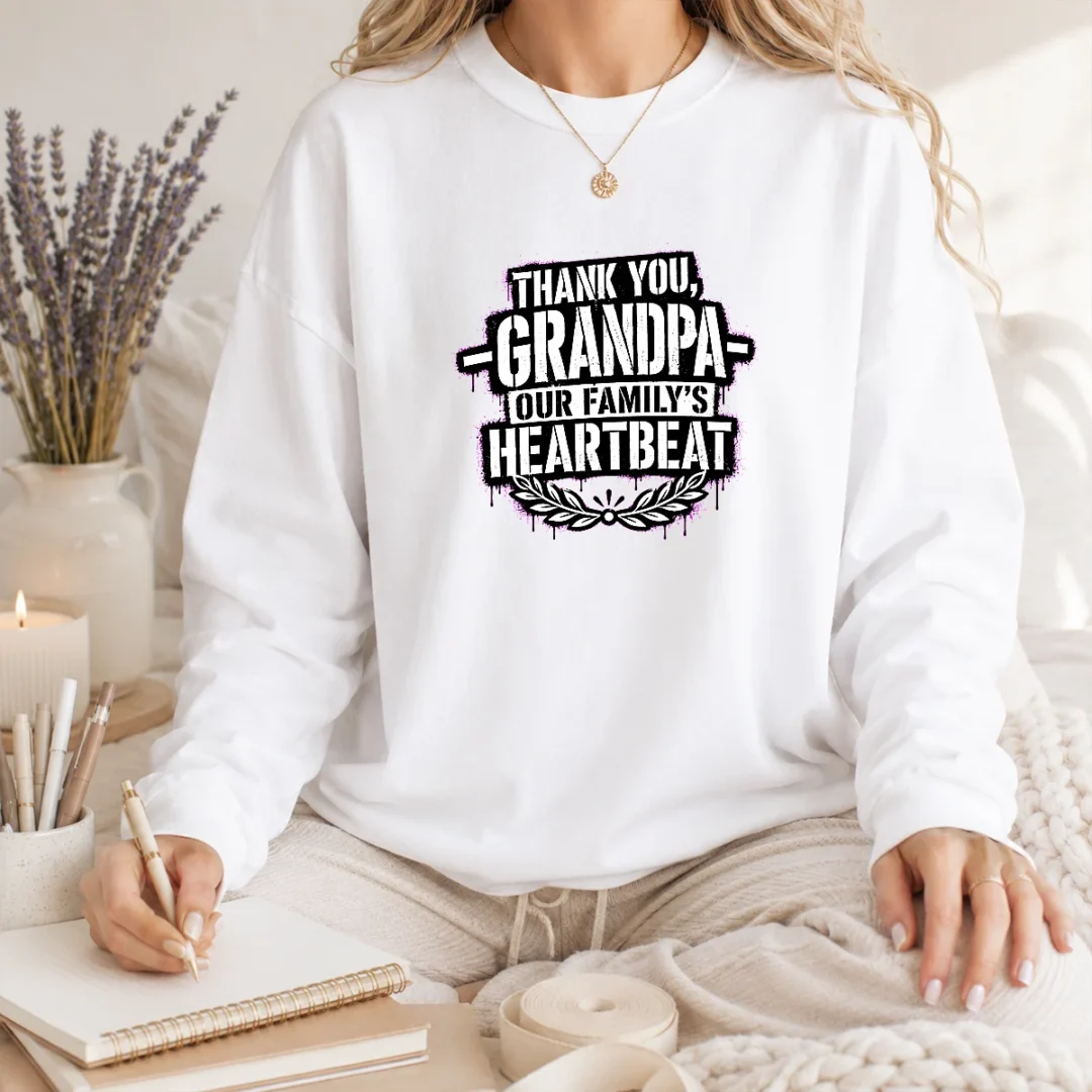 good-family-celebration-grandpa-thank-you-stencil-long-sleeve-shirt Good Family Celebration Grandpa Thank You Stencil long sleeve shirt in white with bold printed text design