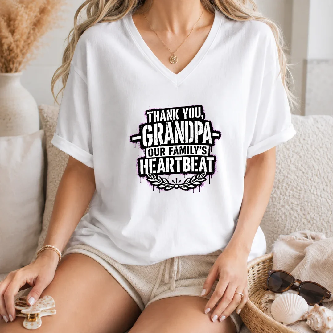 good-family-celebration-grandpa-thank-you-stencil-v-neck-shirt Good Family Celebration Grandpa Thank You Stencil V-Neck Shirt