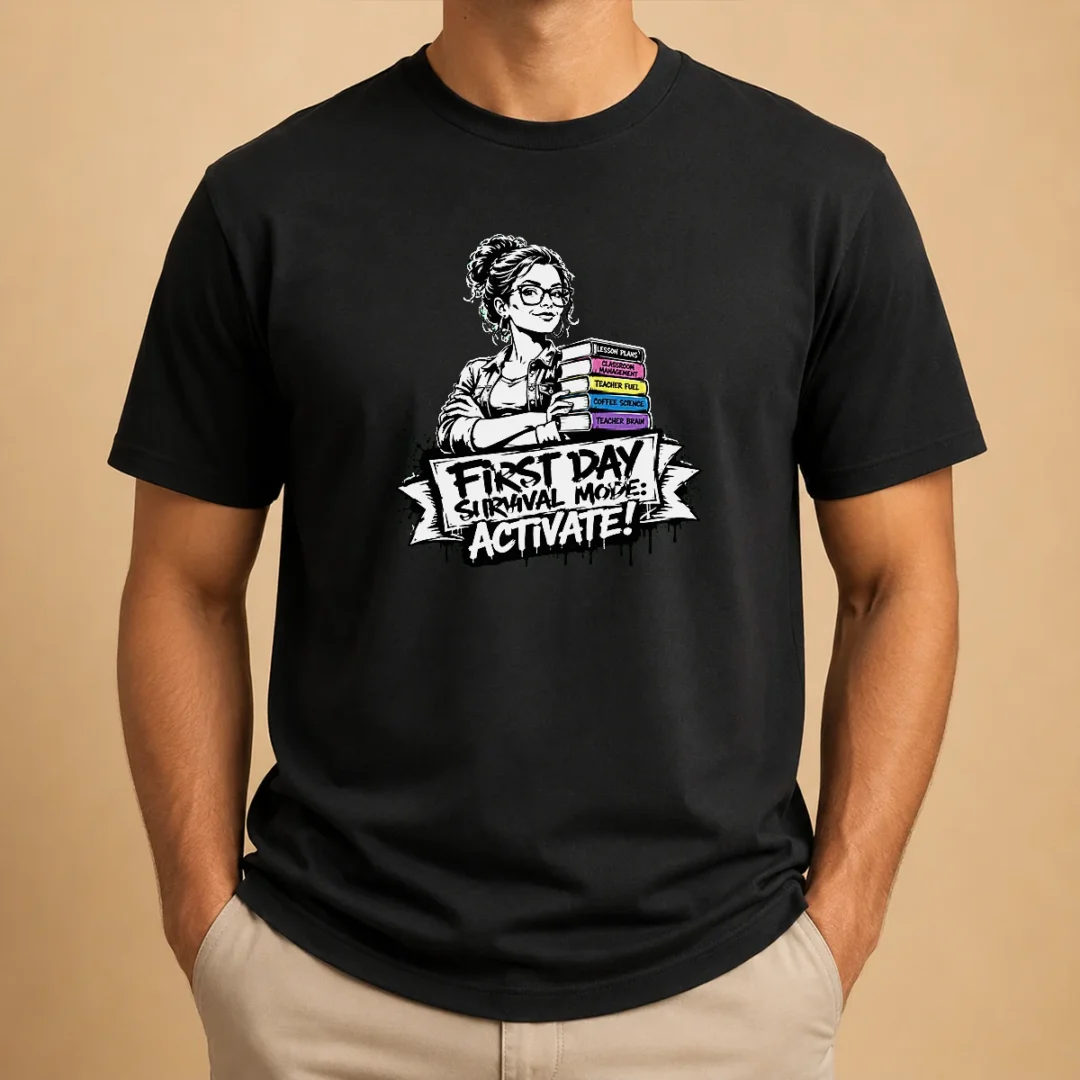 good-first-day-school-teacher-stencil-t-shirt Good First Day School Teacher Stencil