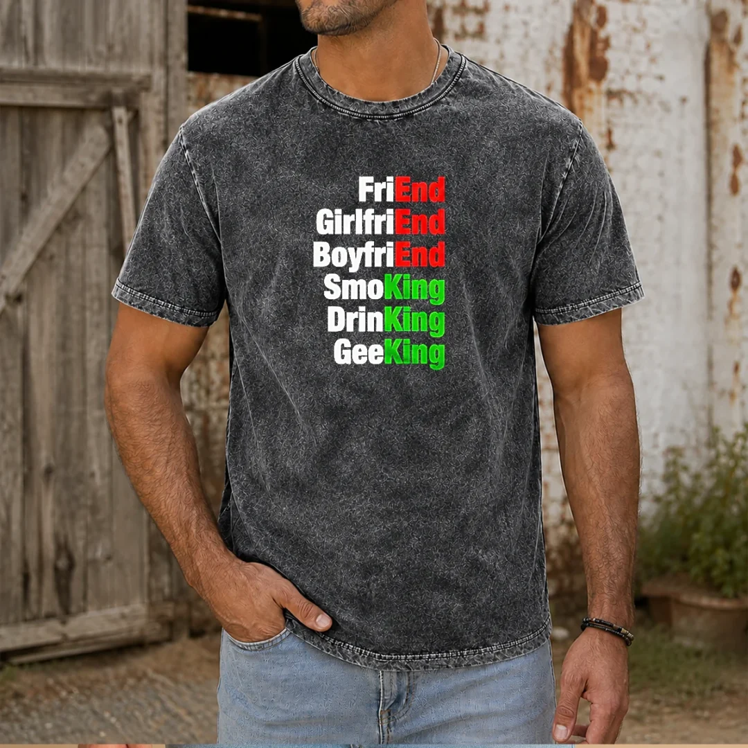 good-friend-girlfriend-boyfriend-smoking-drinking-geeking-wordplay-text-washed-t-shirt Good Friend Girlfriend Boyfriend Smoking Drinking Geeking Wordplay Text Washed T-Shirt