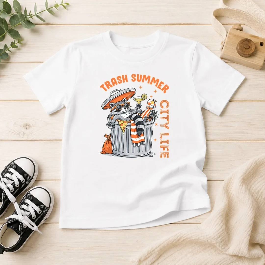 good-funny-trash-summer-city-life-raccoon-kids-t-shirt Good Funny Trash Summer City Life Raccoon Kids T-Shirt