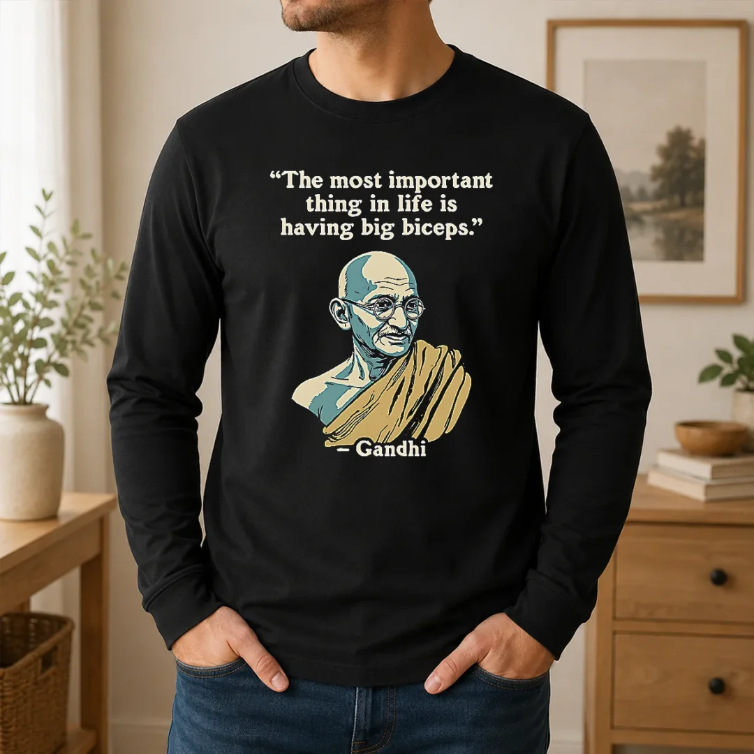 Good Gandhi Important Quote Long Sleeve Shirt Good Gandhi Important Quote Long Sleeve Shirt