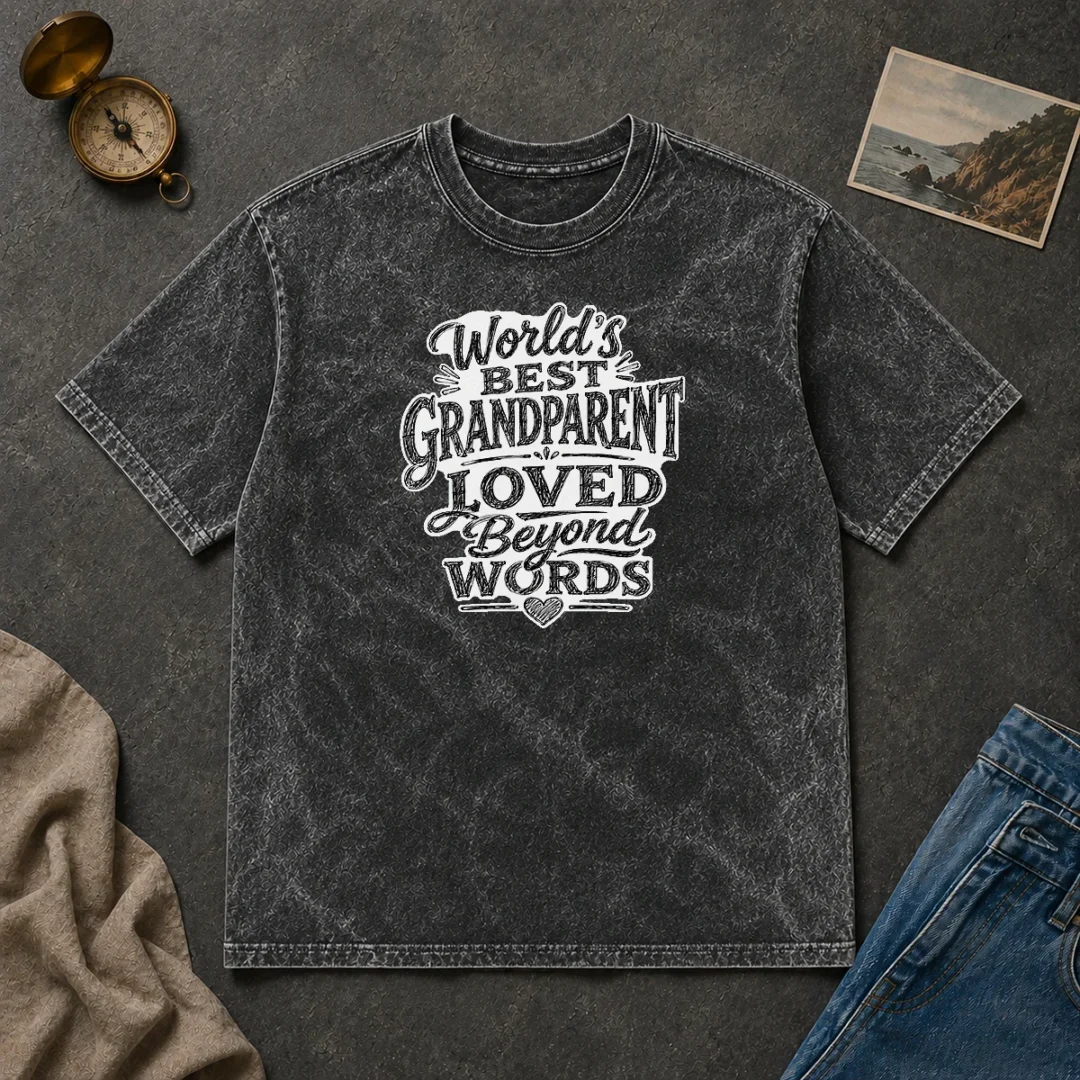 Good Hot Grandparents Day Worlds Best Sketch Washed T Shirt Good Hot Grandparents Day Worlds Best Sketch printed on a soft washed t shirt with a relaxed fit