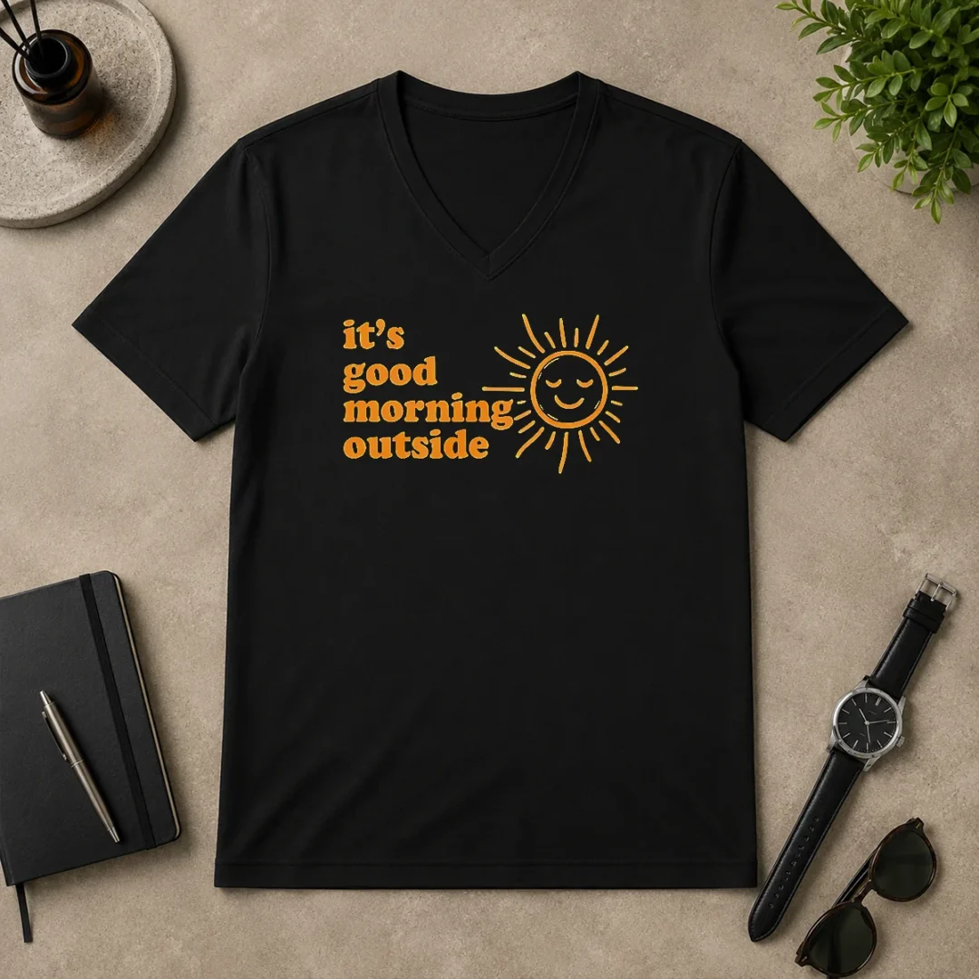 Good Hot Sun It'S Good Morning Outside V Neck Shirt Good Hot Sun It'S Good Morning Outside V-Neck Shirt