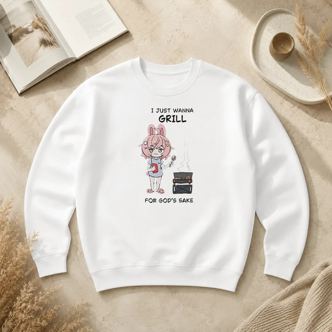 Good I Just Wanna Grill For God'S Sake Anime Bunny Girl Sweater Good I Just Wanna Grill For God'S Sake Anime Bunny Girl Sweater