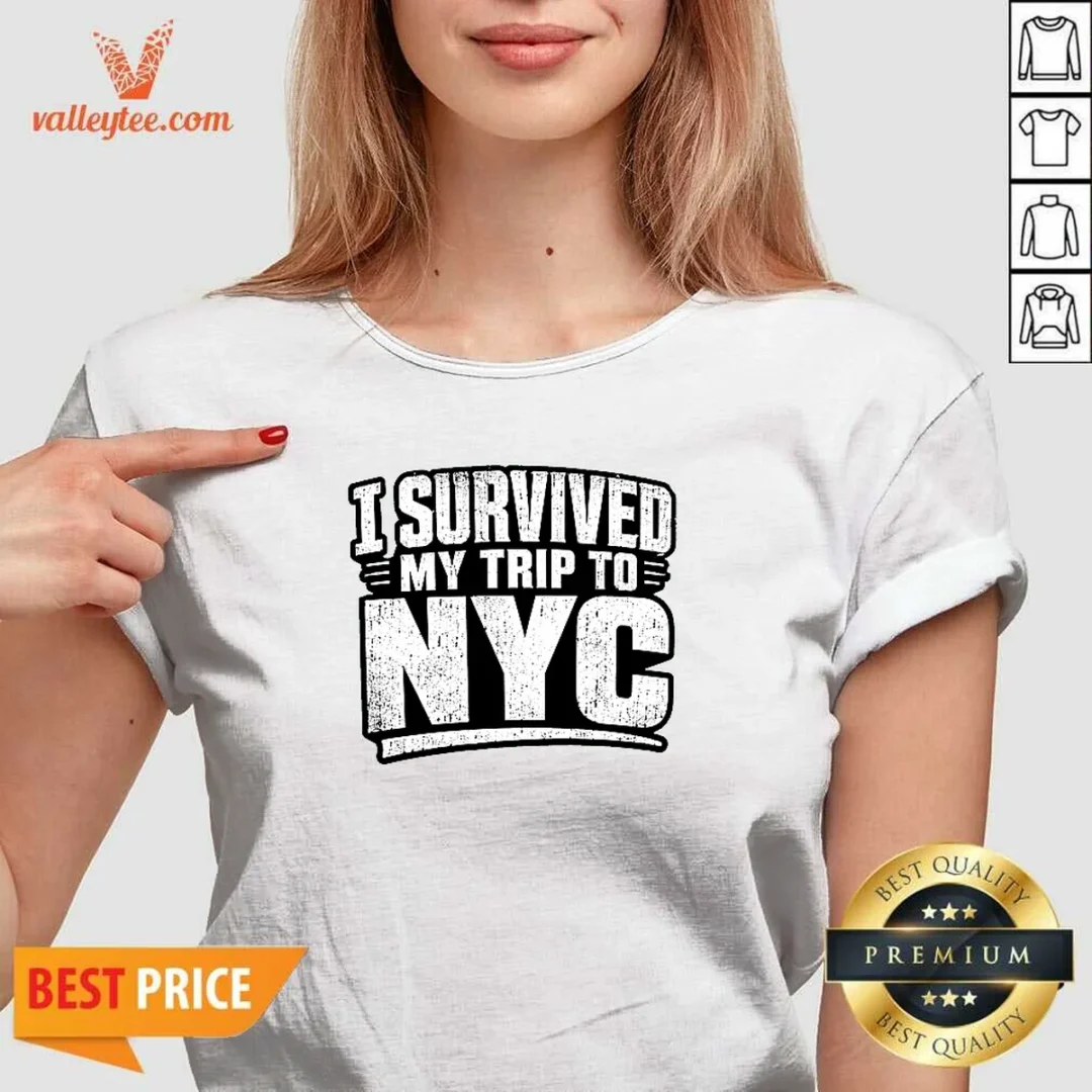 good-i-survived-my-trip-to-nyc-silhouette-humor-v-neck-shirt Good I Survived My Trip To NYC Silhouette Humor V-Neck Shirt