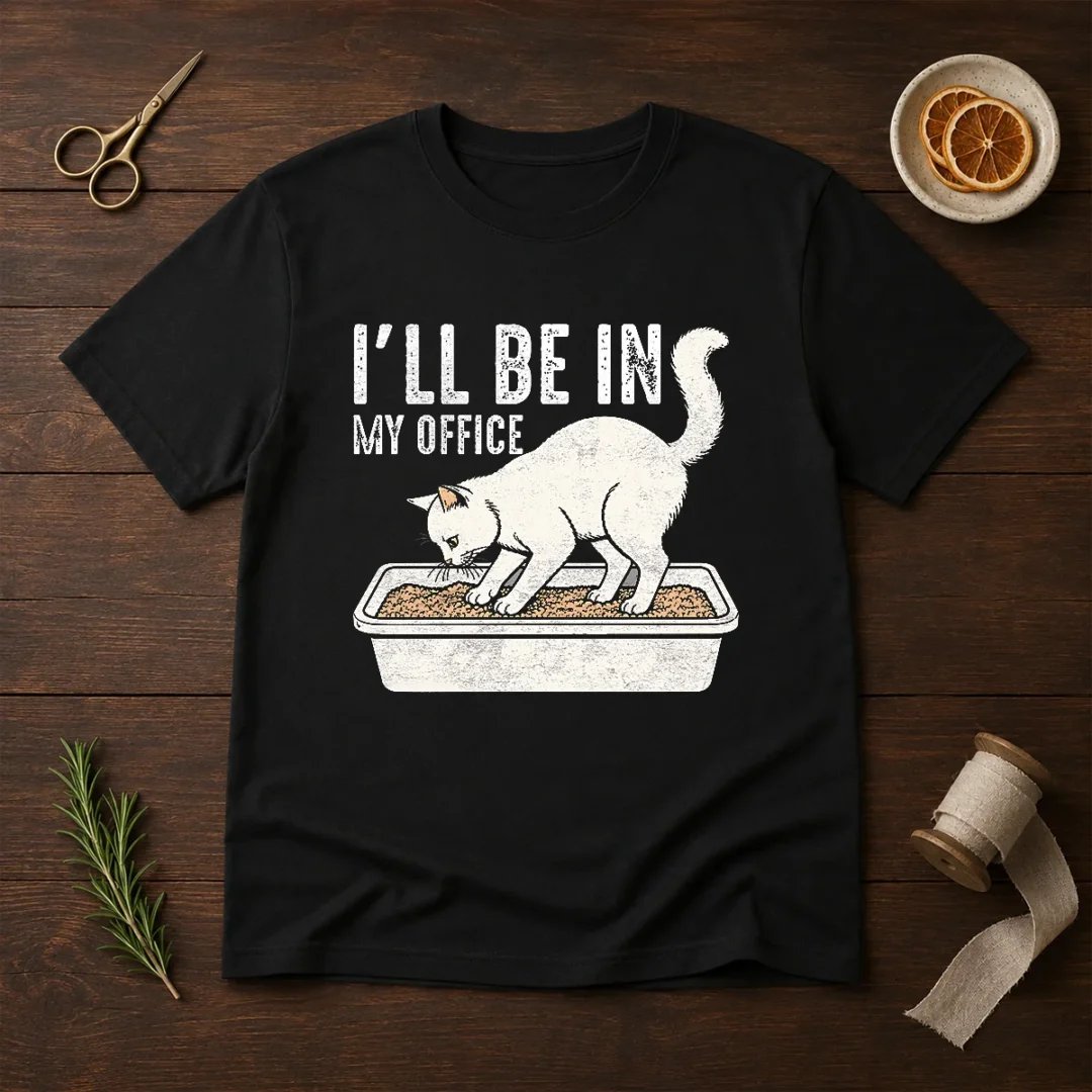 good-i-will-be-in-my-office-funny-cat-meme-litter-box-t-shirt Good I Will Be In My Office Funny Cat Meme Litter Box