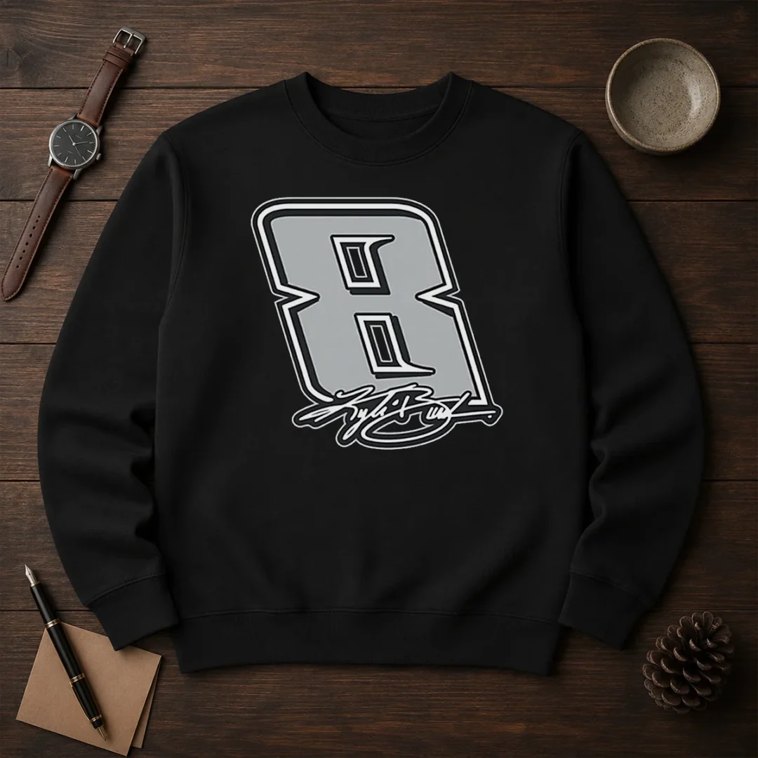 good-kyle-busch-black-no-8-signature-sweater Good Kyle Busch Black No 8 Signature Sweater