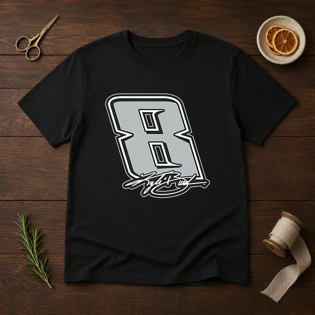 good-kyle-busch-black-no-8-signature-t-shirt Good Kyle Busch Black No 8 Signature