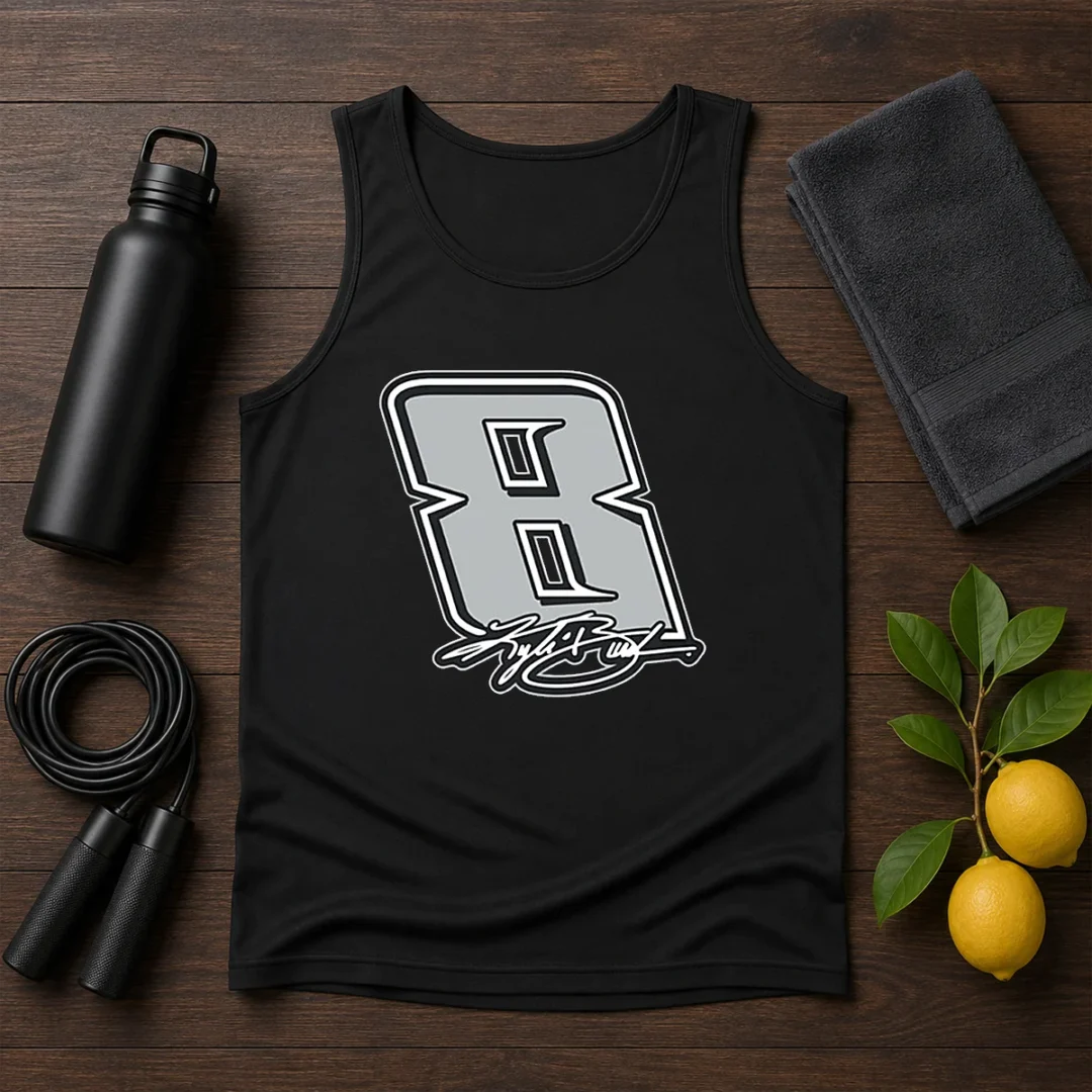 good-kyle-busch-black-no-8-signature-tank-top Good Kyle Busch Black No 8 Signature Tank Top