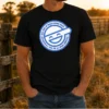 Good Laughing Man Ghost In The Shell I Was One Of Those Moon Nazis I Thought What I'D Do Was t shirt in black, front view with bold graphic print