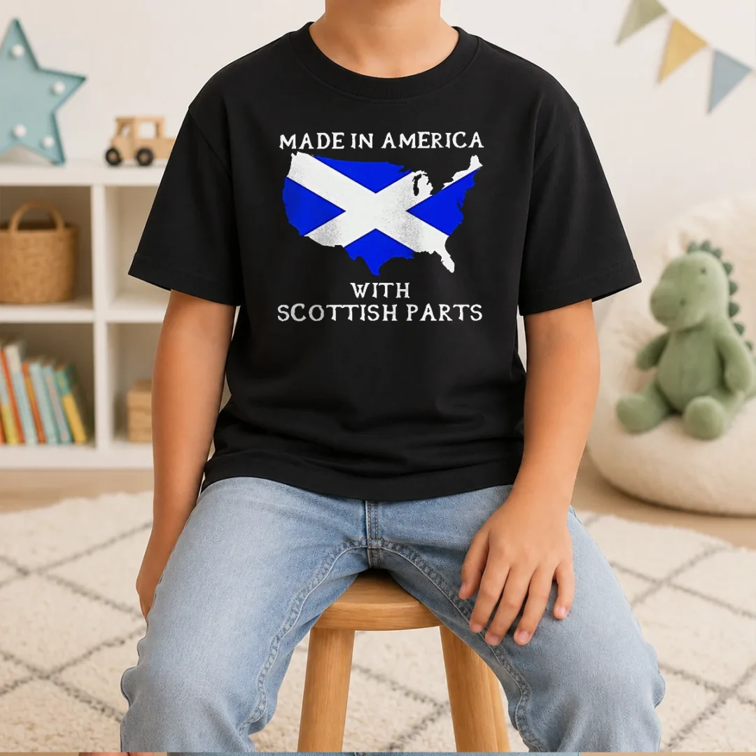 good-made-in-america-with-scottish-parts-kids-t-shirt Good Made In America With Scottish Parts Kids T-Shirt