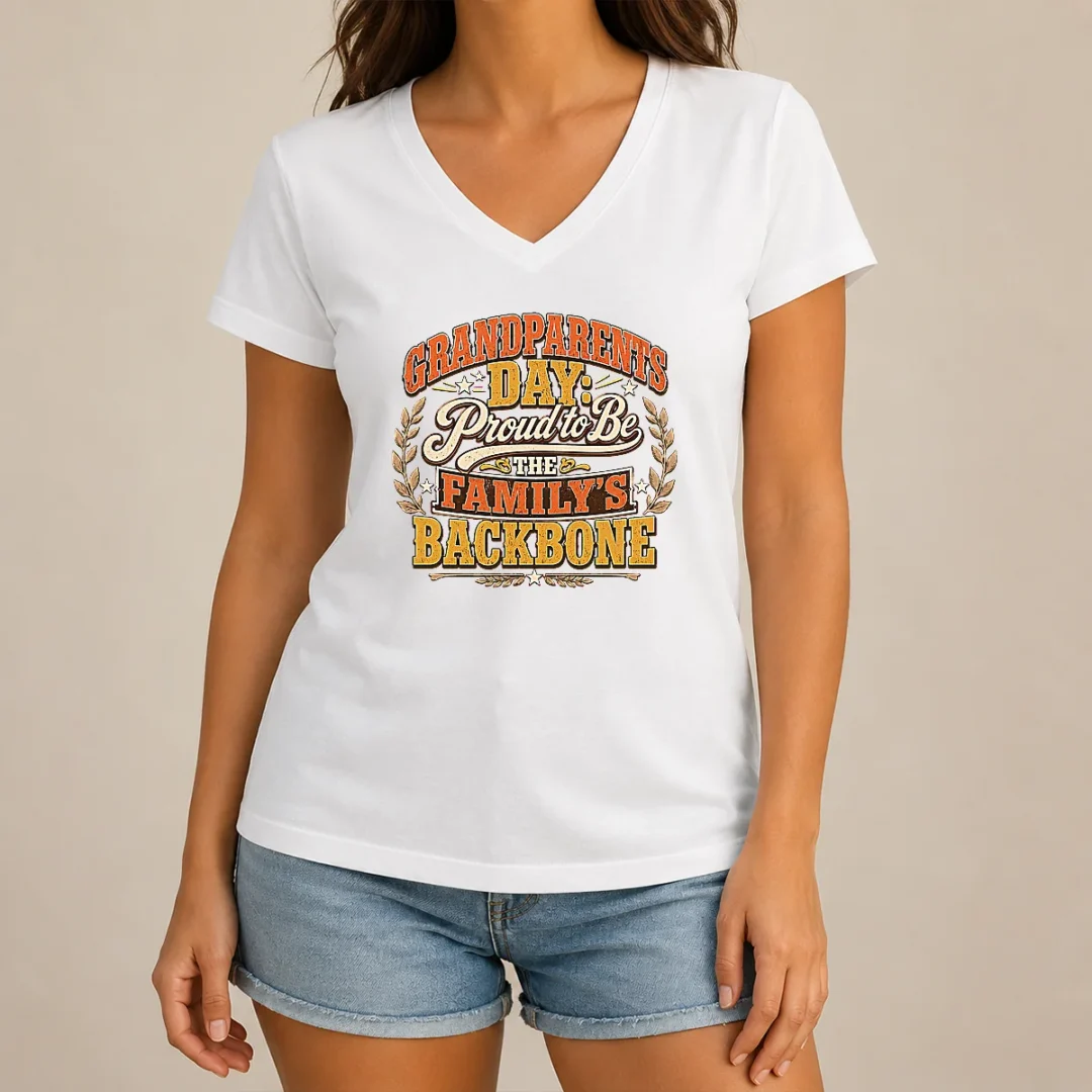 good-nice-grandparents-day-proud-family-backbone-vintage-v-neck-shirt Good Nice Grandparents Day Proud Family Backbone Vintage V Neck Shirt in soft fabric with classic fit