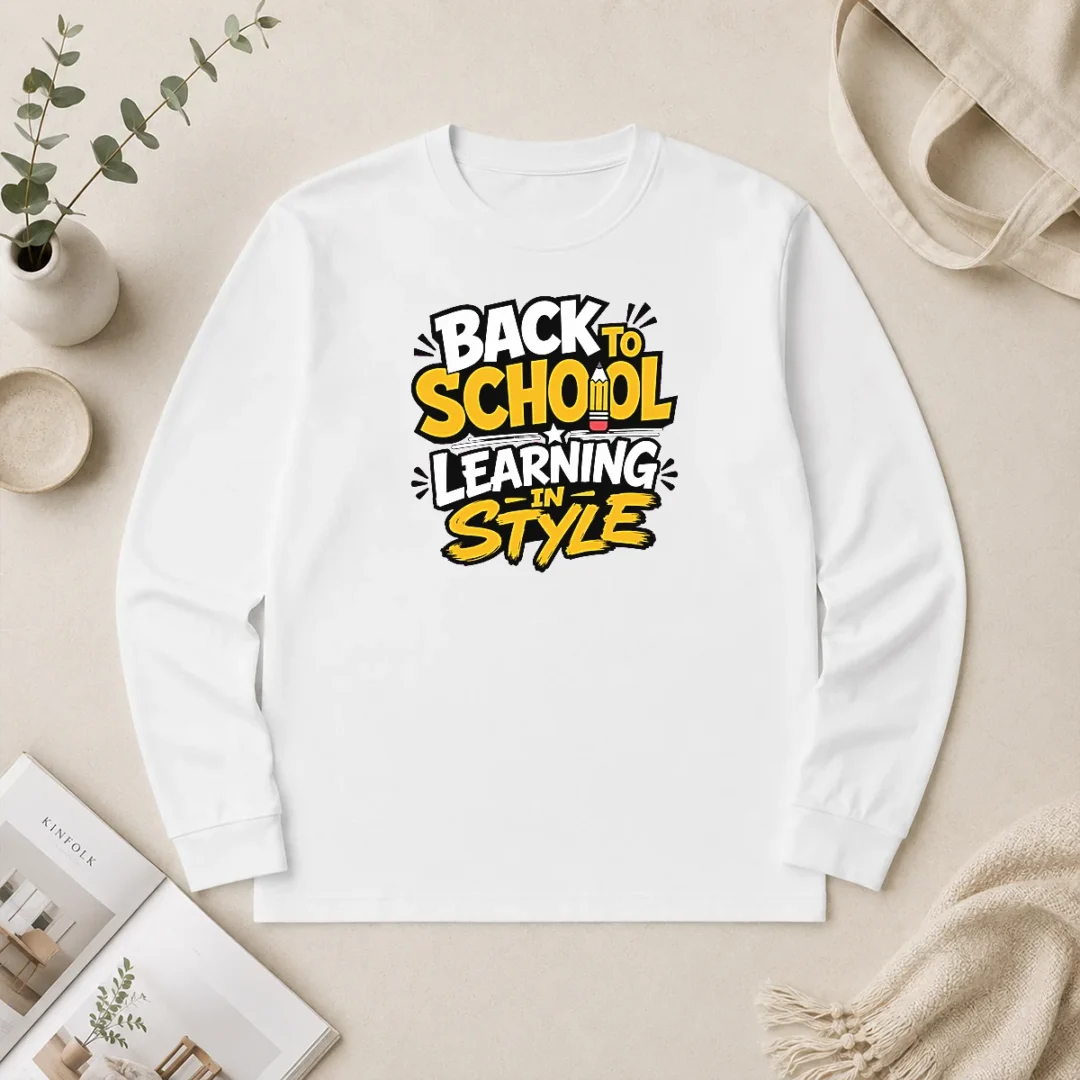 Good Official Back To School Learning In Style Silhouette Long Sleeve Shirt Good Official Back To School Learning In Style Silhouette Long Sleeve Shirt