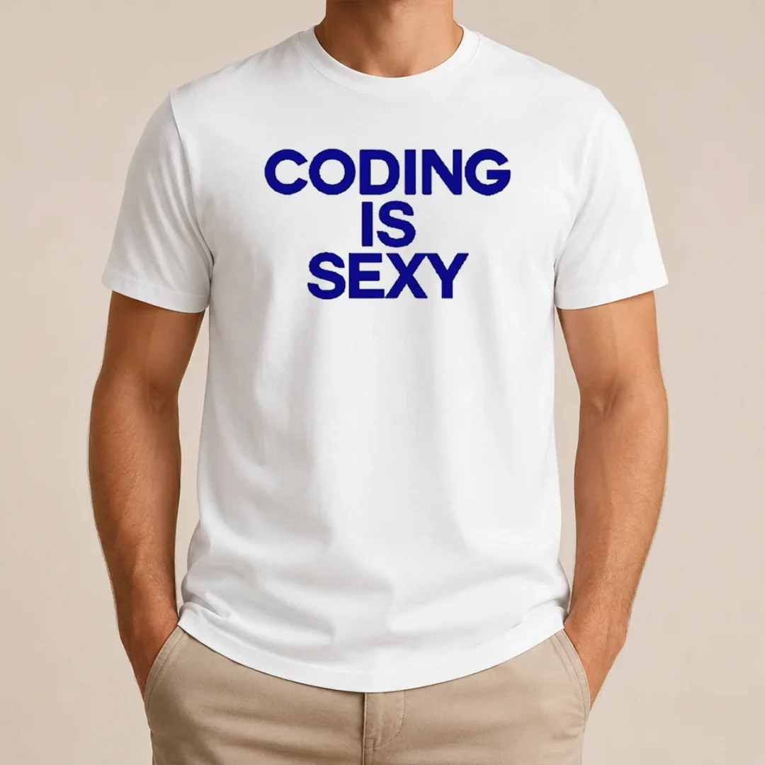 Good Original Coding Is Sexy Text T Shirt Good Original Coding Is Sexy Text t shirt in black, featuring bold white typography on a classic crew neck tee