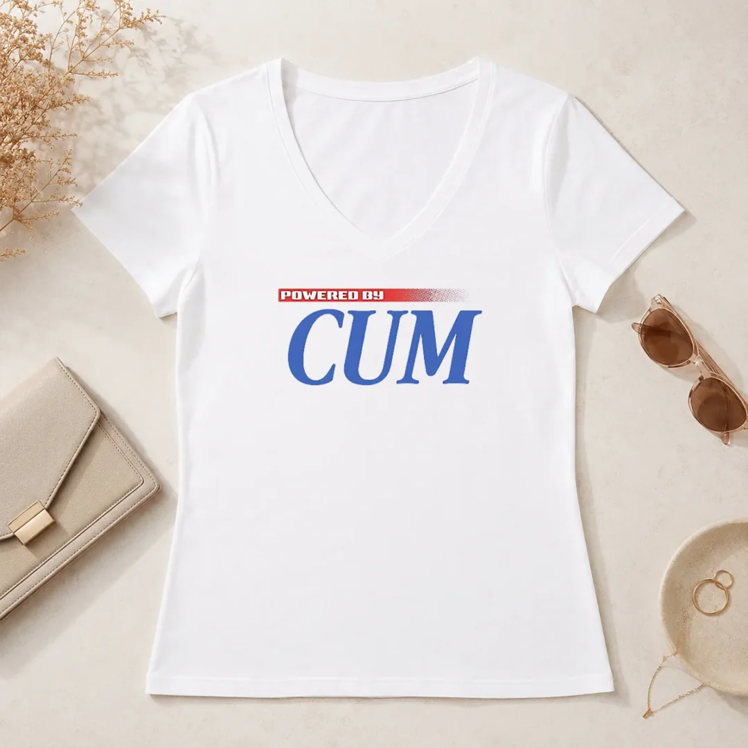 Good Powered By Cum V Neck Shirt Good Powered By Cum V-Neck Shirt