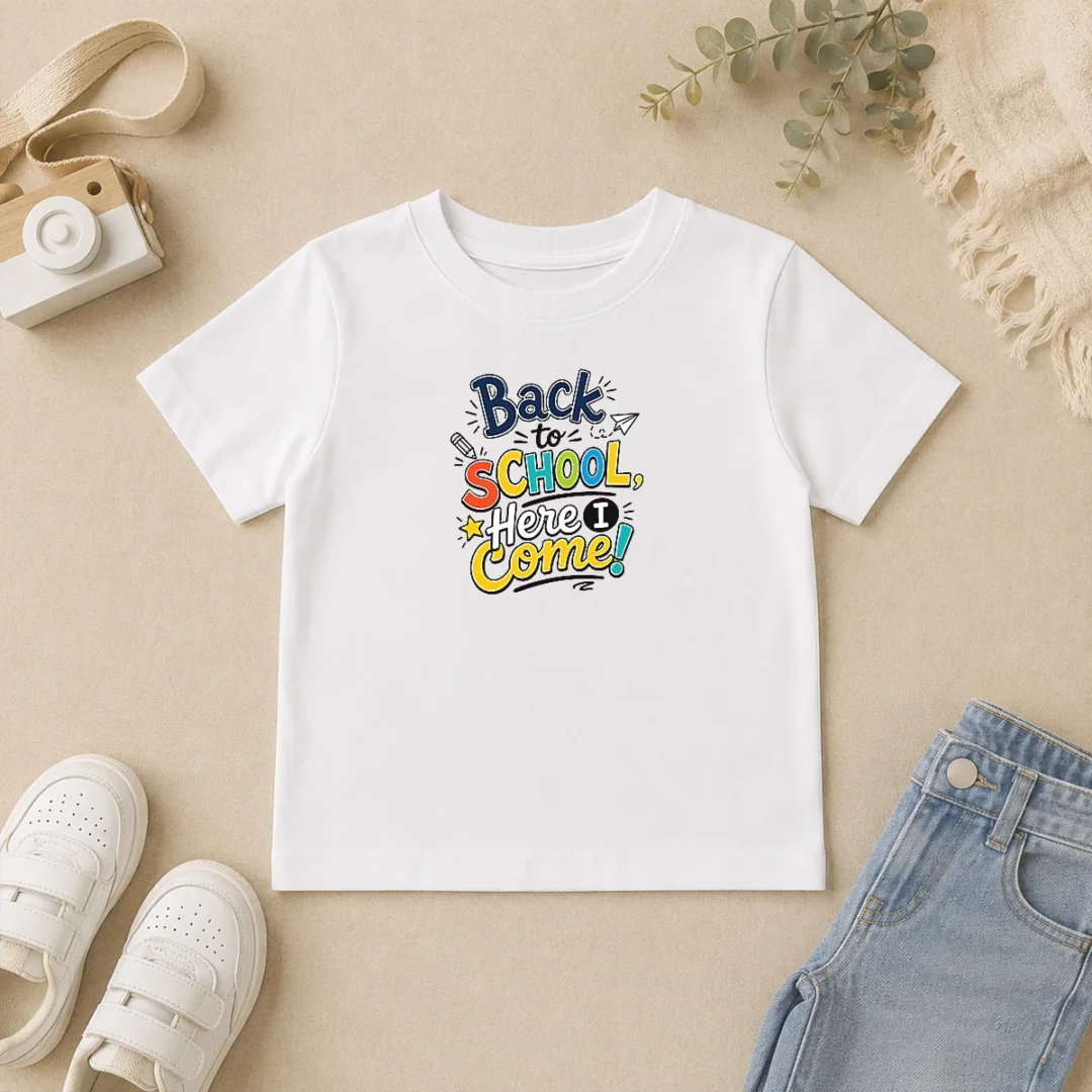 Good Premium Back To School Here I Come Line Art Kids T Shirt Good Premium Back To School Here I Come Line Art Kids T-Shirt