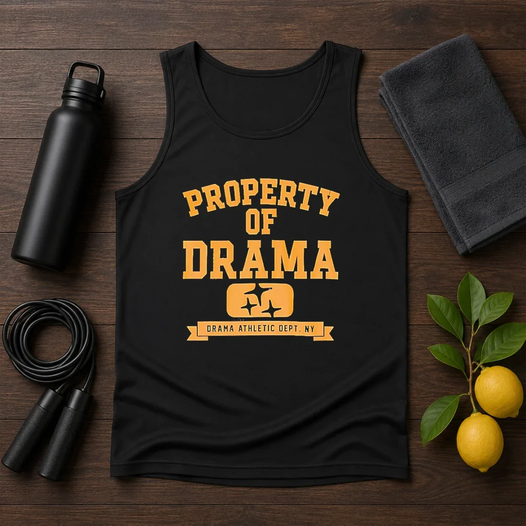 good-property-of-drama-athletic-dept-ny-tank-top Good Property Of Drama Athletic Dept NY Tank Top