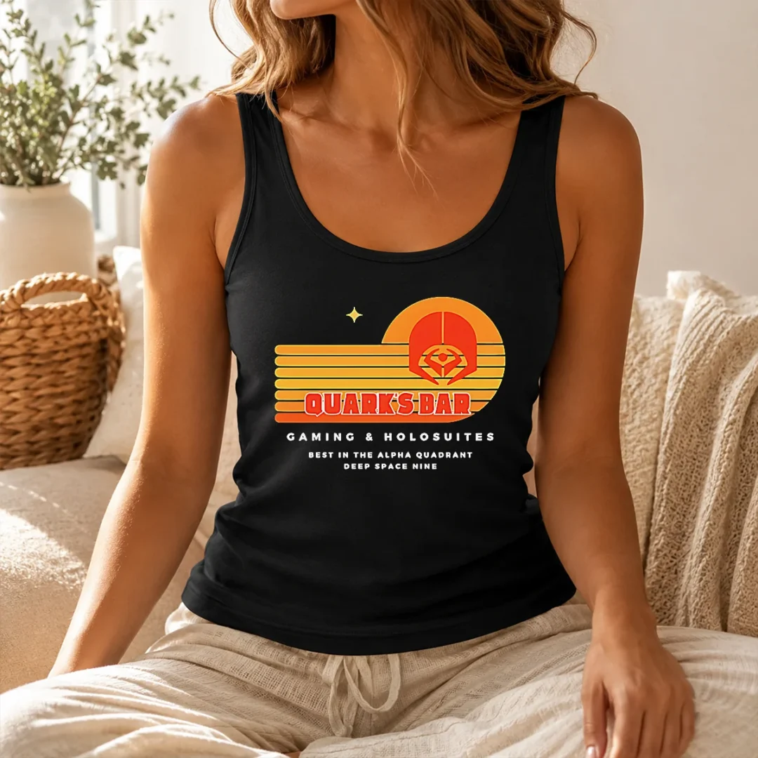 Good Quark'S Bar Gaming & Holosuites Deep Space Nine Retro Tank Top Good Quark'S Bar Gaming & Holosuites Deep Space Nine Retro Tank Top
