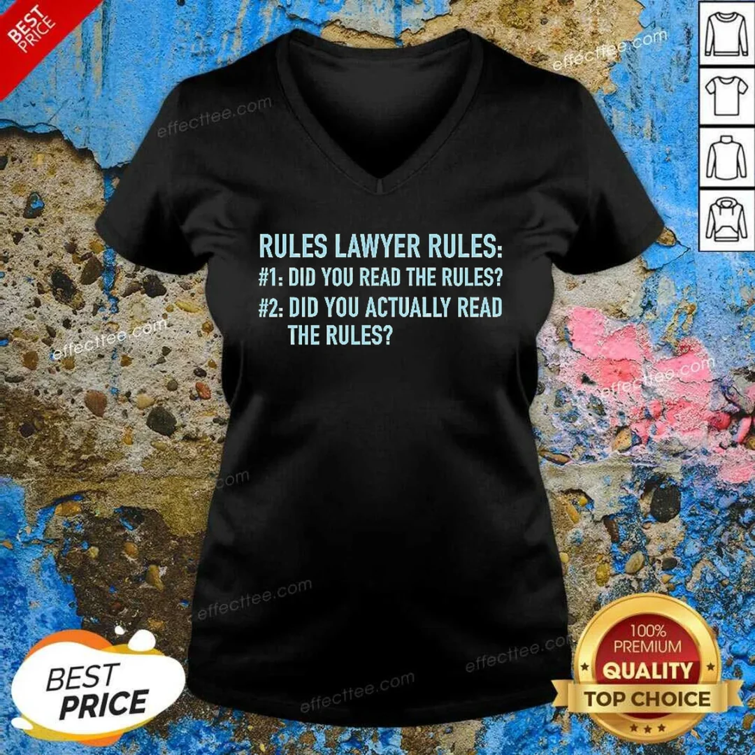 good-rules-lawyer-rules-geek-v-neck-shirt-v-neck-optimized Good Rules Lawyer Rules Geek V Neck Shirt v neck optimized in dark color showing front design and fitted cut