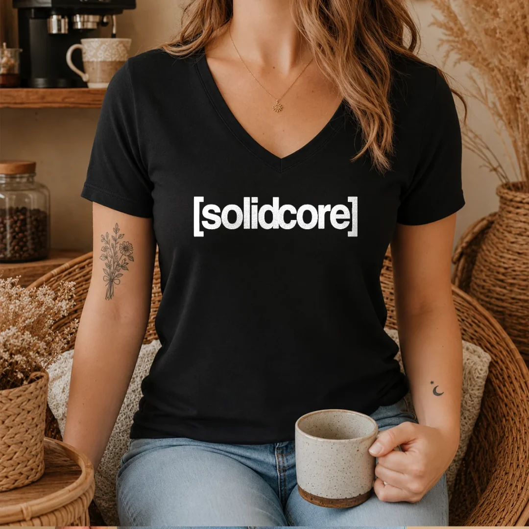 good-solidcore-fitness-pilates-workout-strength-training-v-neck-shirt Good Solidcore Fitness Pilates Workout Strength Training V-Neck Shirt