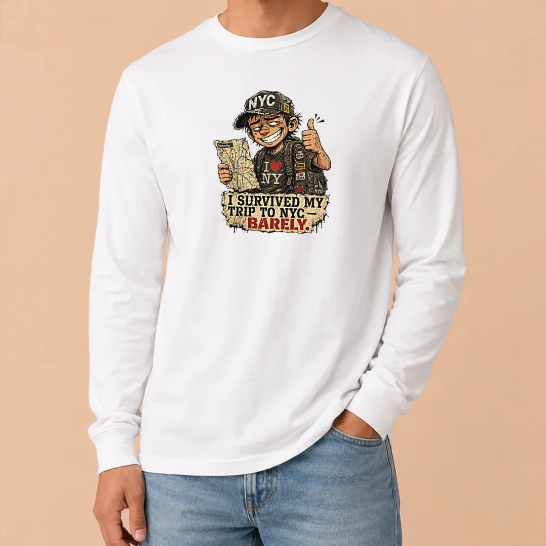 Good Survived NYC Trip Funny Grunge Streetwear Long Sleeve Shirt Good Survived NYC Trip Funny Grunge Streetwear Long Sleeve Shirt