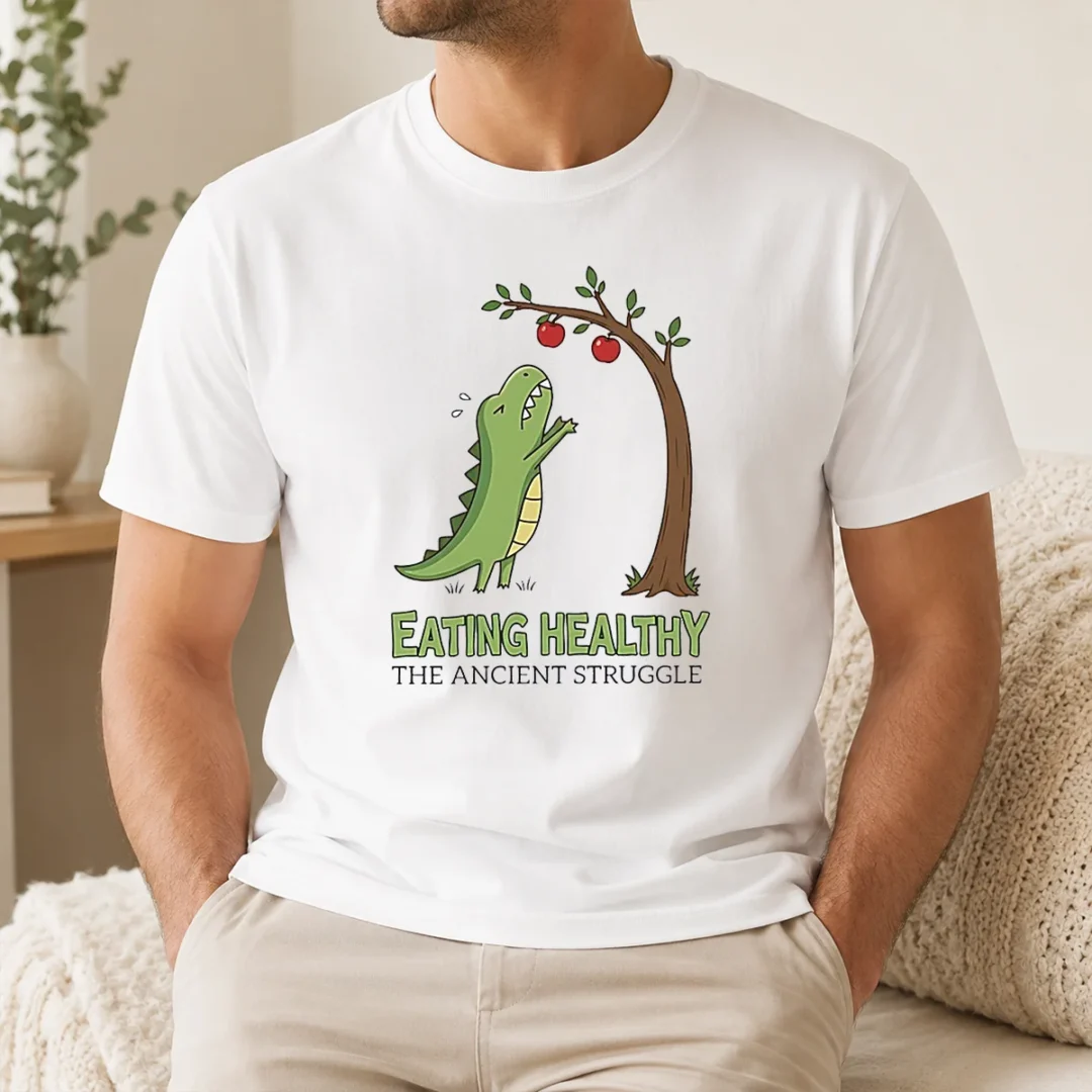 Good T Rex Eating Healthy The Ancient Struggle t shirt Good T Rex Eating Healthy The Ancient Struggle