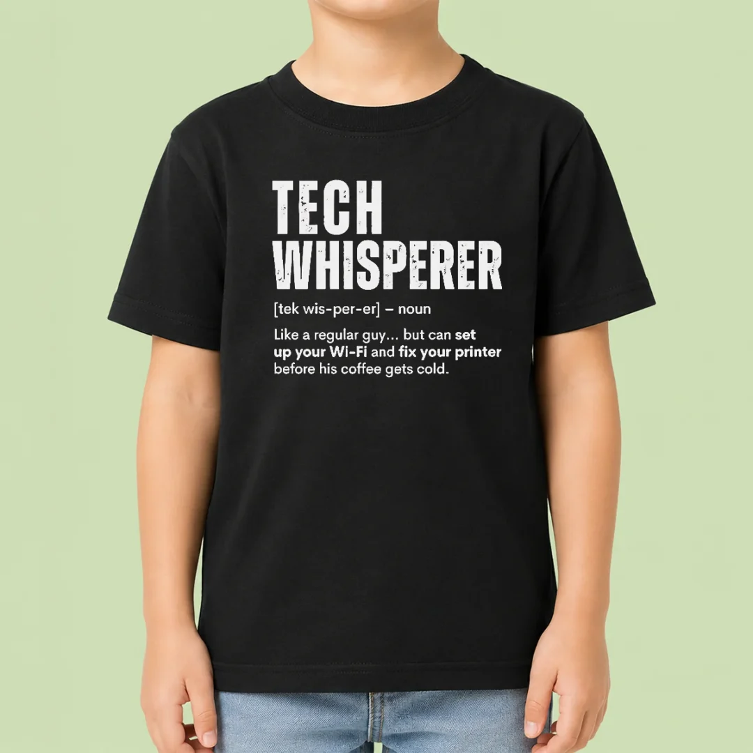 good-tech-whisperer-definition-funny-it-support-quote-kids-t-shirt Good Tech Whisperer Definition Funny IT Support Quote Kids T-Shirt