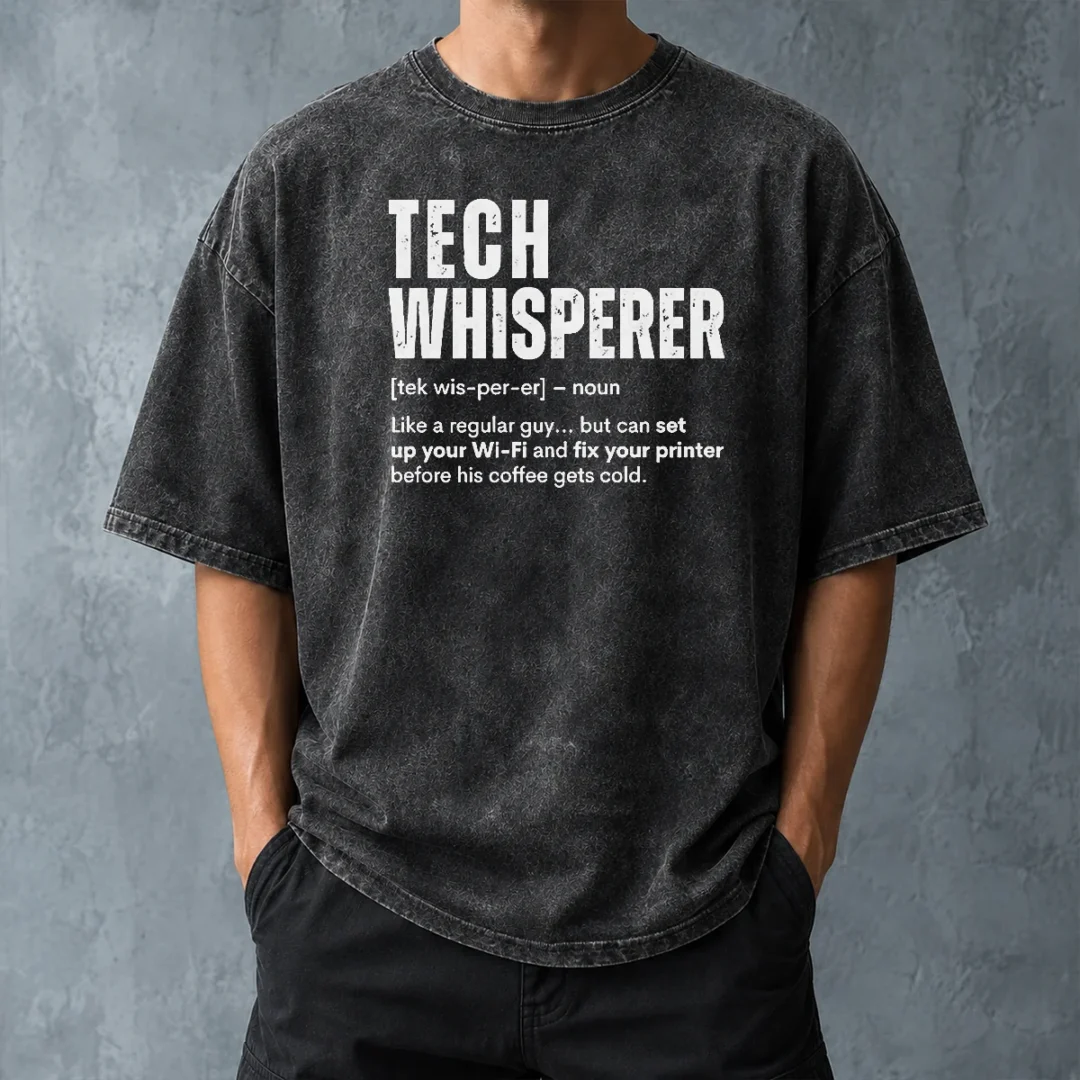 good-tech-whisperer-definition-funny-it-support-quote-washed-t-shirt-washed-tshirt Good Tech Whisperer Definition Funny IT Support Quote Washed T Shirt on soft washed fabric