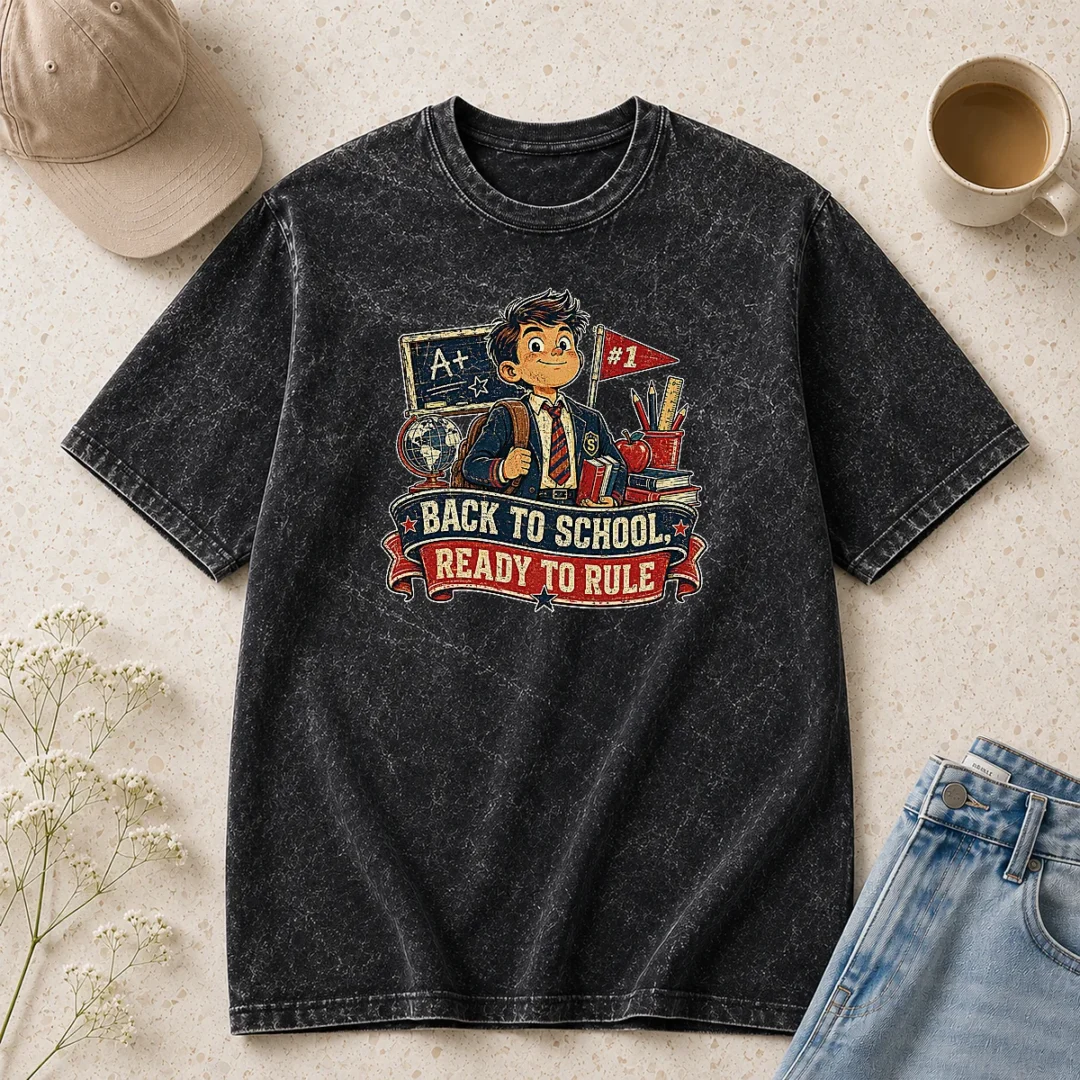 good-top-back-to-school-proud-student-retro-distressed-washed-t-shirt Good Top Back To School Proud Student Retro Distressed Washed T Shirt in soft cotton fabric with vintage faded print