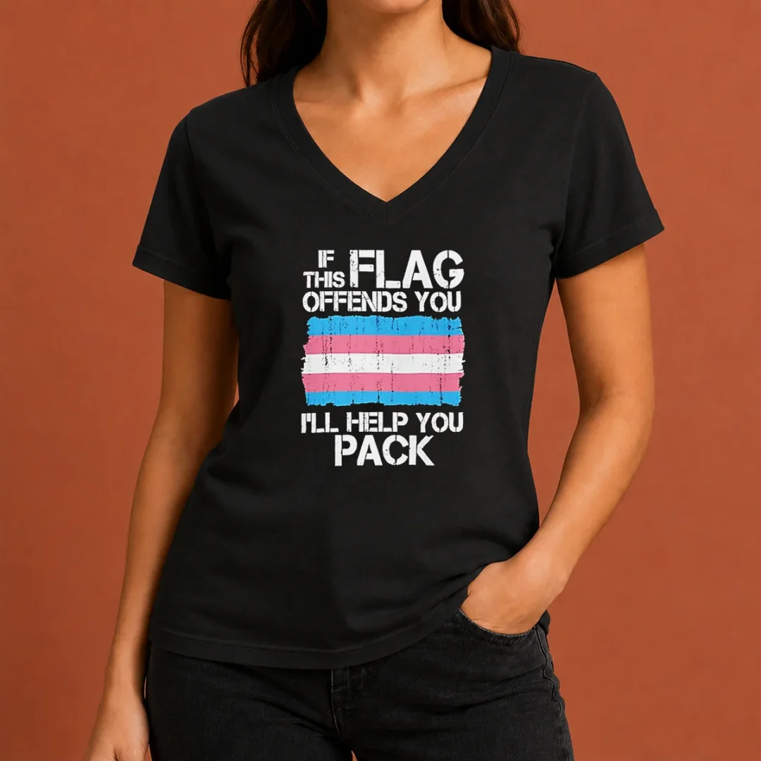good-transgender-pride-flag-if-this-flag-offends-you-i-will-help-you-pack-v-neck-shirt Good Transgender Pride Flag If This Flag Offends You I Will Help You Pack V-Neck Shirt