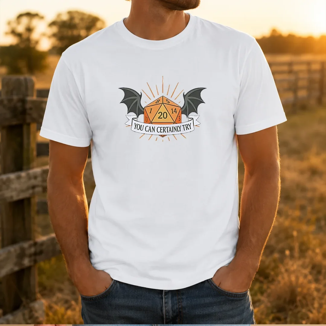 good-you-can-certainly-try-d20-dice-with-wings-t-shirt Good You Can Certainly Try D20 Dice With Wings