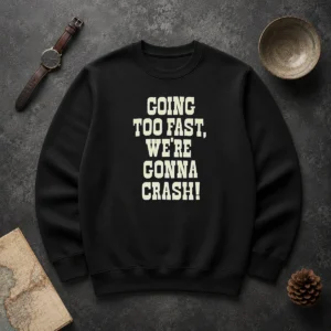 Funny Going Too Fast We Are Gonna Crash Pop Culture Music Fan Lyrics Quote Sweater