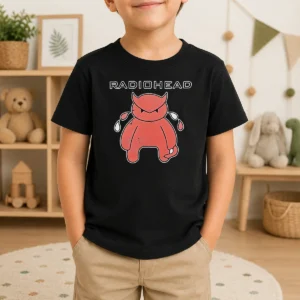 Nice Radiohead Distressed Crying Devil Character Kids T-Shirt