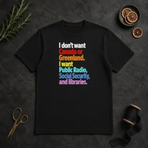 Original I Don'T Want Canada Or Greenland I Want Public Radio Social Security And Libraries