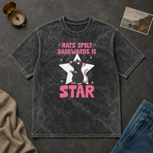 Good Rat Humor Gift Rats Spelt Backwards Is Star Washed T-Shirt