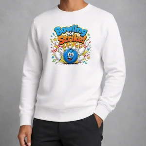 Premium Nice Bowling For Strike Fun Cartoon Bowling Sweater
