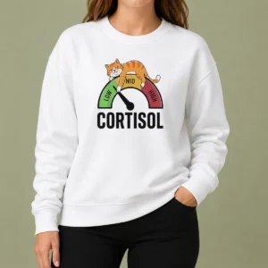 Top Cortisol Cat Lying On Low Mid High Gauge Sweater