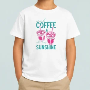 Premium Iced Coffee All Day Sunshine Summer Beach Kids T-Shirt
